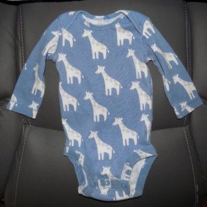 Carter's Long Sleeve Giraffe Snap Tee Bodysuit